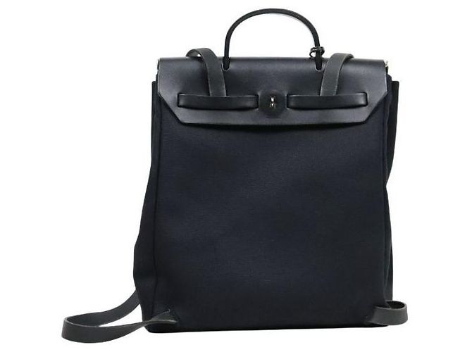 Hermès Mochila cuadrada negra con estampado H Negro - vista 3
