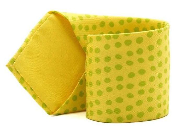 Hermès Cravatta in seta a pois giallo verde - vista 2
