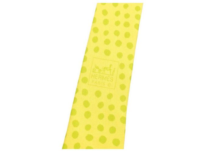 Hermès Cravatta in seta a pois giallo verde - vista 6
