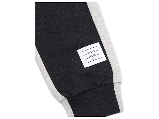 Thom Browne Black Cotton Loopback Colorblock Men's Sweatpants - view 9