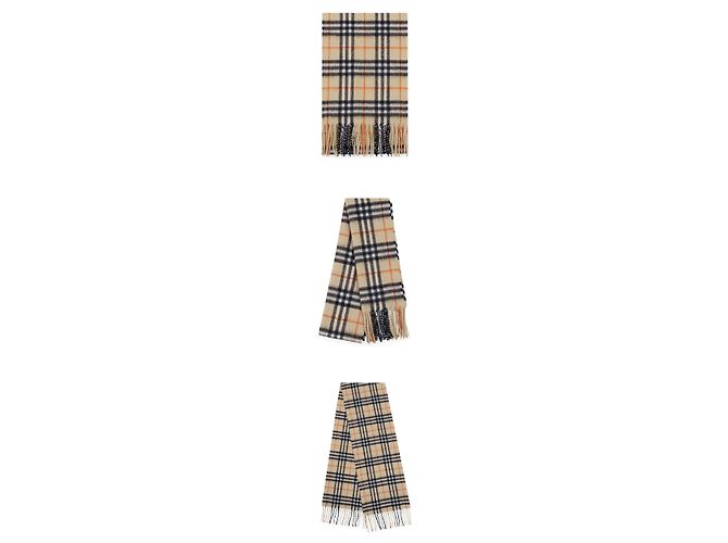 Burberry Sciarpa in cashmere a quadri vintage per bambini Marrone - vista 3