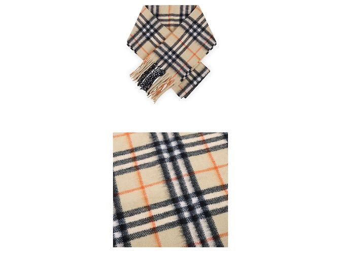 Burberry Sciarpa in cashmere a quadri vintage per bambini Marrone - vista 4