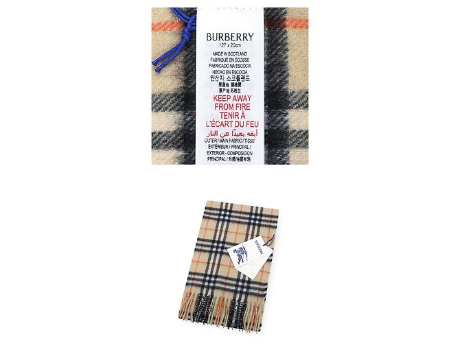 Burberry Sciarpa in cashmere a quadri vintage per bambini Marrone - vista 5