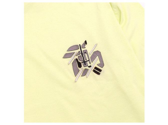 Hermès Gelbes Kurzarm-T-Shirt für Herren aus Leder mit Mini-Patch - Ansicht 6