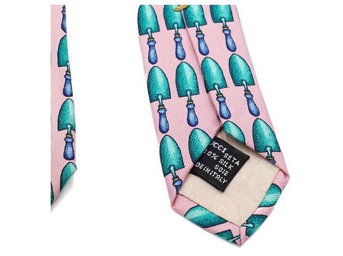 Gucci Pink Trowel Pattern Silk Tie - view 4
