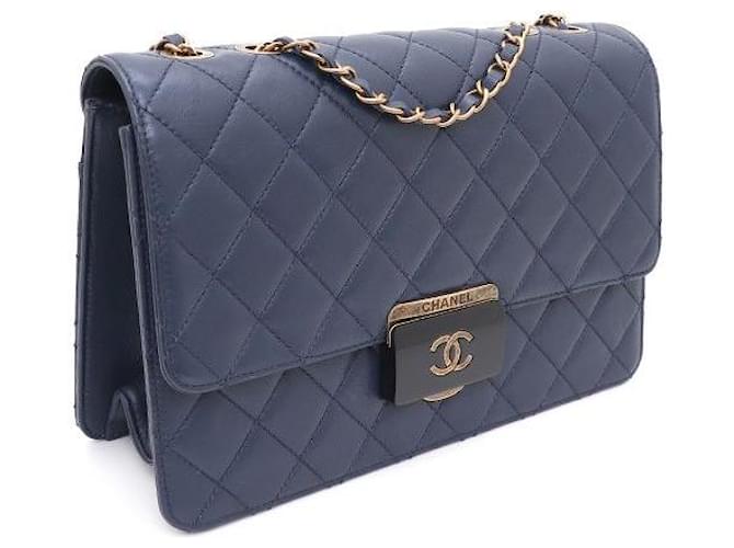 Chanel Borsa a tracolla con patta e catena Large Blu - vista 2