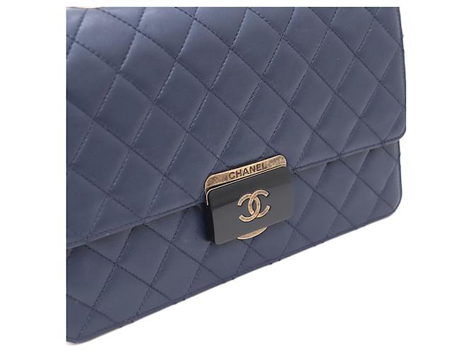 Chanel Borsa a tracolla con patta e catena Large Blu - vista 5
