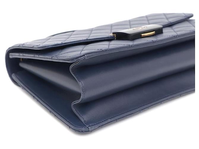 Chanel Borsa a tracolla con patta e catena Large Blu - vista 6