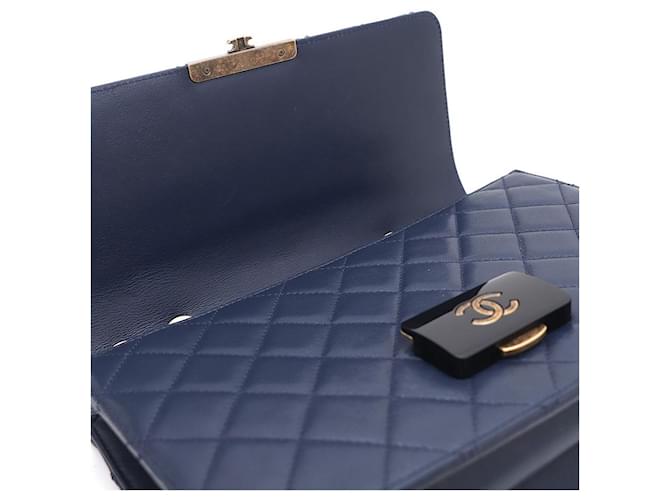 Chanel Borsa a tracolla con patta e catena Large Blu - vista 8
