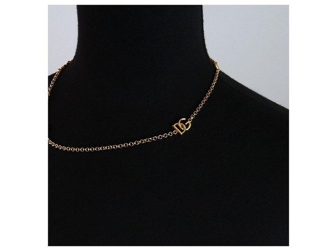 Dolce & Gabbana Collana a catena con logo DG in metallo dorato - vista 5