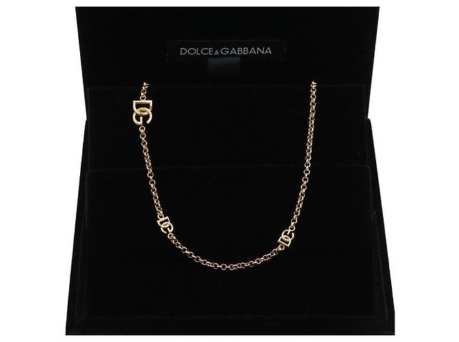 Dolce & Gabbana Collana a catena con logo DG in metallo dorato - vista 7