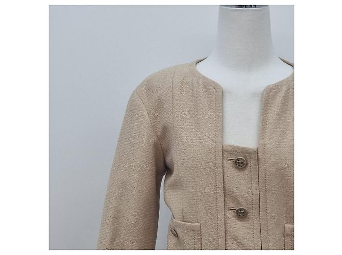 Chanel Beige Jacke mit Goldgarn Orange - Ansicht 6