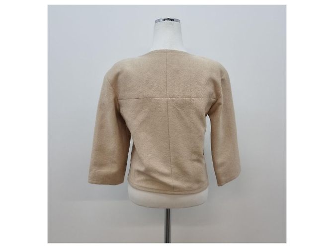 Chanel Beige Jacke mit Goldgarn Orange - Ansicht 8