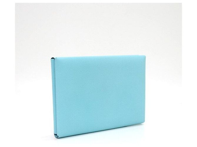 Hermès Pouch e clutch Calvi Epsom Blue Atoll Malachite - vista 3