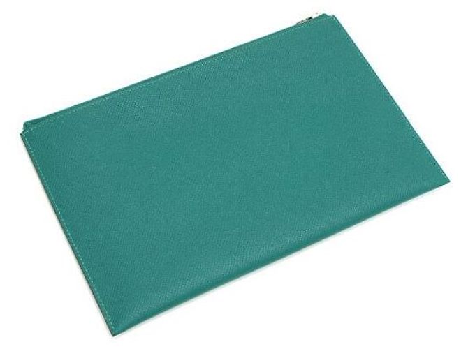 Hermès Pouch e clutch Calvi Epsom Blue Atoll Malachite - vista 7