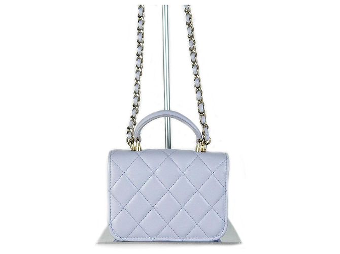 Chanel WOC Chain Wallet mit oberem Griff Weiß - Ansicht 3