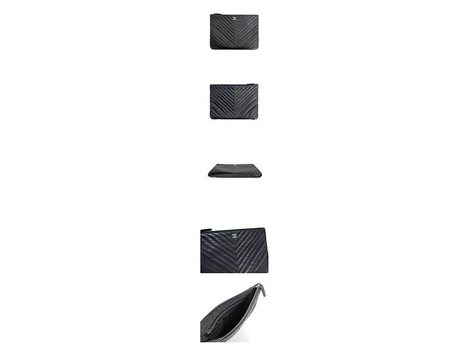 Chanel Chevron Stud Clutch Schwarz - Ansicht 2