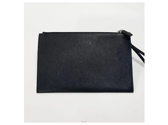 Prada Clutch mit Triangle-Logo Schwarz - Ansicht 4