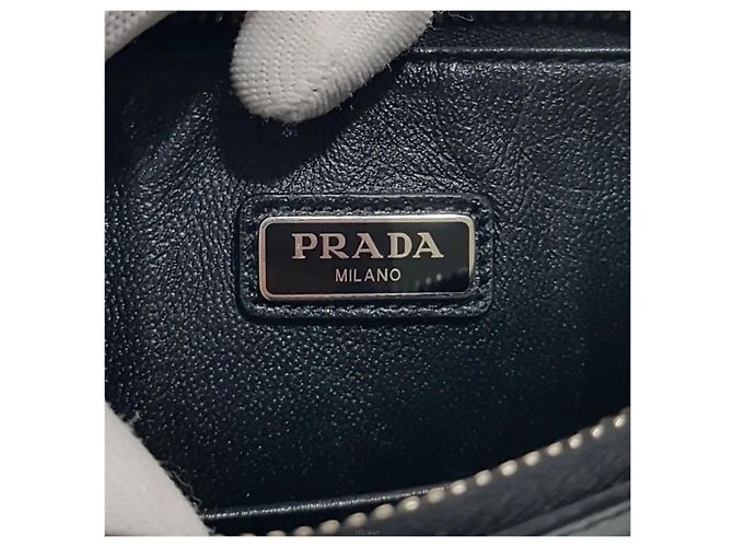 Prada Clutch mit Triangle-Logo Schwarz - Ansicht 8