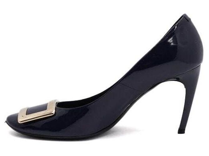 Roger Vivier Décolleté trombetta in vernice blu da donna - vista 4