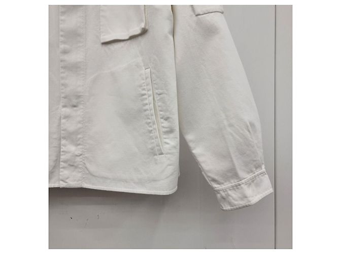 Valentino Giacca-camicia con ricamo floreale in cotone Argento - vista 6