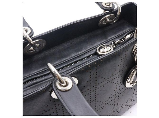 Dior Borsa Tote Lady Medium in pelle Cannage nera - vista 4