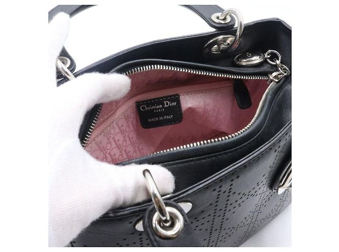 Dior Borsa Tote Lady Medium in pelle Cannage nera - vista 5