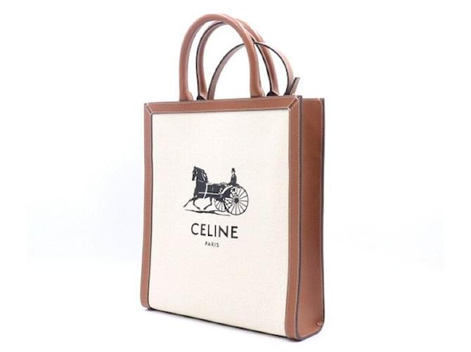 Céline Small Vertical Cabas Tote Bag e Borsa a Tracolla Marrone - vista 2