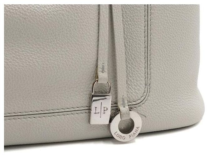 Loro Piana Saco Tote e Saco de Ombro Media Bag em couro branco - vista 11