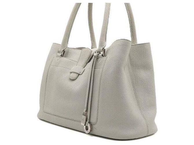 Loro Piana Saco Tote e Saco de Ombro Media Bag em couro branco - vista 2