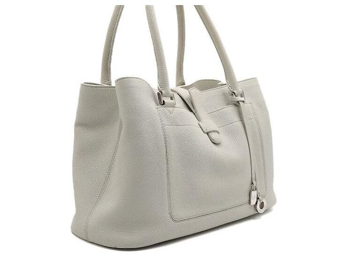 Loro Piana Saco Tote e Saco de Ombro Media Bag em couro branco - vista 3