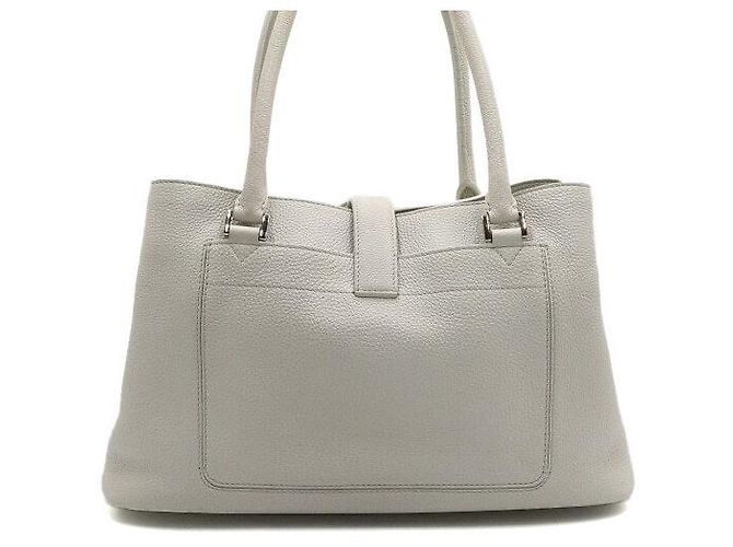 Loro Piana Saco Tote e Saco de Ombro Media Bag em couro branco - vista 4