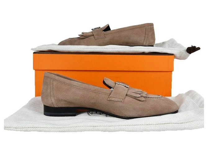 Hermès Wildleder-Loafer Orange - Ansicht 2