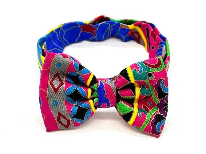Hermès Nœud papillon en soie Multicolore - vue 4