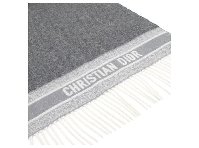 Dior Sciarpa in cashmere Oblique Ecru Gray Marrone - vista 3