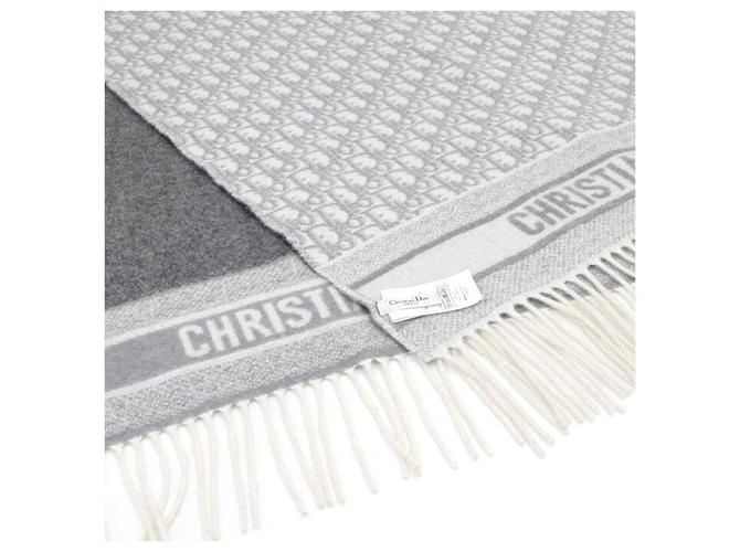 Dior Sciarpa in cashmere Oblique Ecru Gray Marrone - vista 4