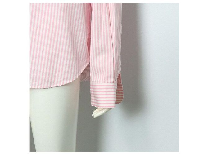 Gucci Chemise à rayures pour femme en coton rose avec logo brodé - vue 3