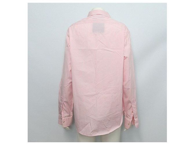 Gucci Chemise à rayures pour femme en coton rose avec logo brodé - vue 4