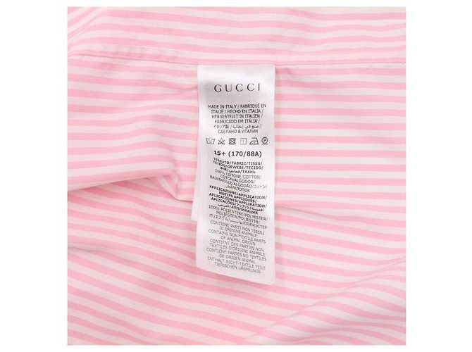 Gucci Chemise à rayures pour femme en coton rose avec logo brodé - vue 6