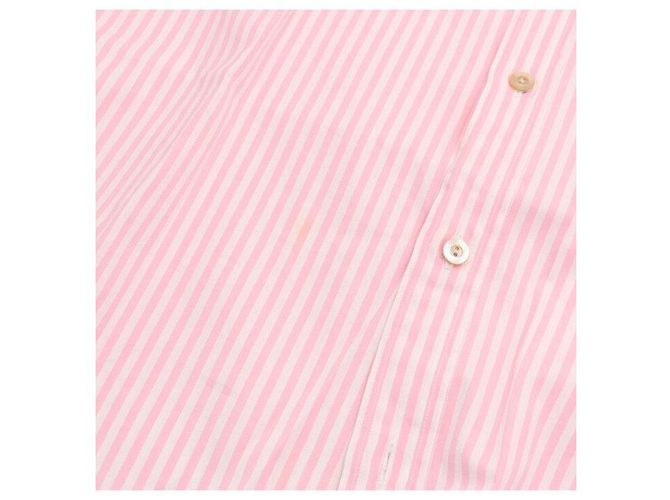 Gucci Chemise à rayures pour femme en coton rose avec logo brodé - vue 8