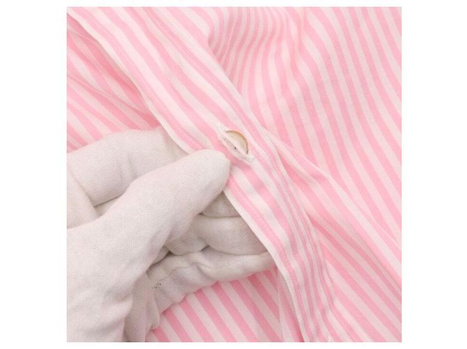 Gucci Chemise à rayures pour femme en coton rose avec logo brodé - vue 9