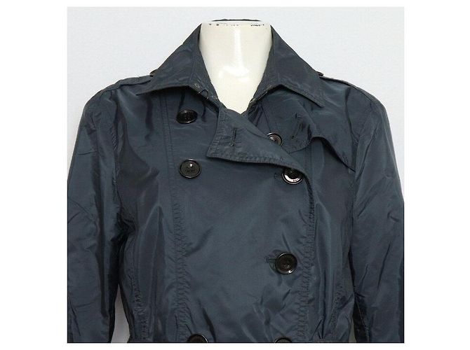 Burberry Trench jacket con cintura da donna in nylon blu navy - Ansicht 2