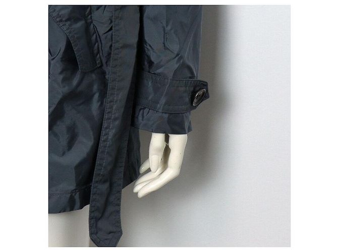 Burberry Trench jacket con cintura da donna in nylon blu navy - Ansicht 3