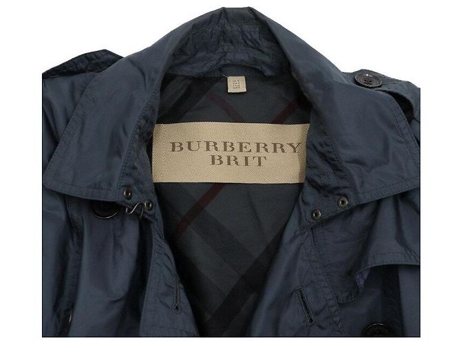Burberry Trench jacket con cintura da donna in nylon blu navy - Ansicht 5