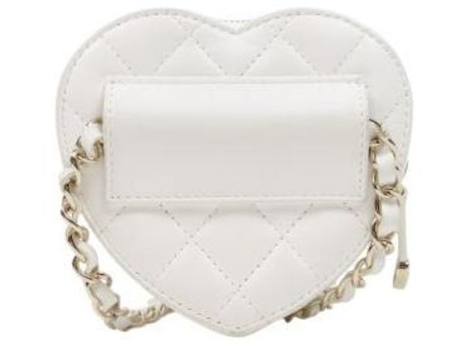 Chanel Mini bolso cinturón de corazón en cuero blanco - vista 3