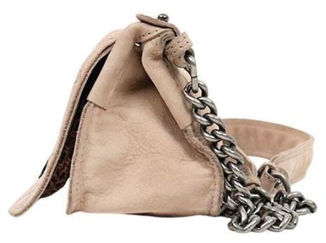 Chanel Borsa a tracolla matelassé con patta in camoscio beige Marrone - vista 2