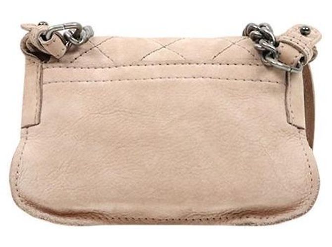 Chanel Borsa a tracolla matelassé con patta in camoscio beige Marrone - vista 3