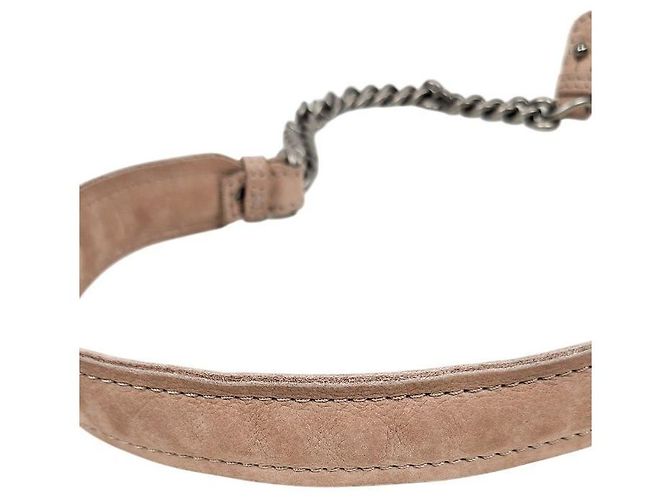 Chanel Borsa a tracolla matelassé con patta in camoscio beige Marrone - vista 8