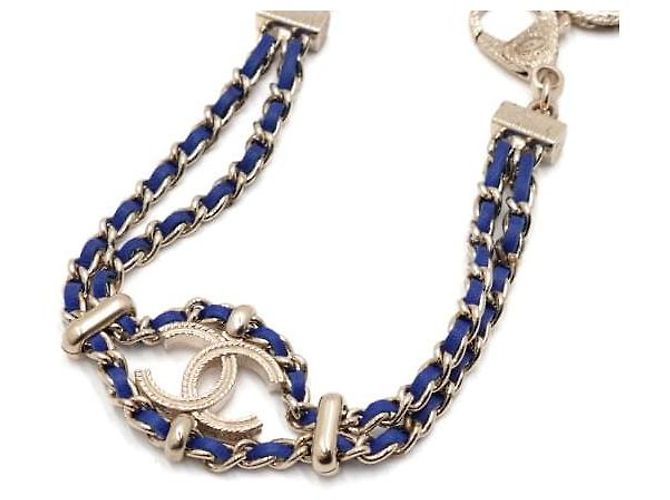 Chanel Bracciale COCO in pelle di agnello blu con catena dorata da donna - vista 2