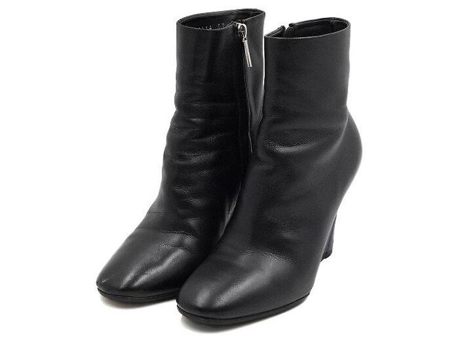Dior Stivaletti da donna in pelle nera con logo CD argento - vista 3